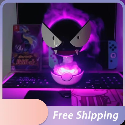 Anime Gastly Humidifier Pokemon Water Replenishing Spray Desktop Air Purifier LED Lamp Decorations Indoor Ambient Atomizer Gift﻿